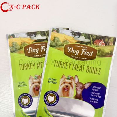 Bao bì phân hủy sinh học thân thiện với môi trường cho thức ăn thú cưng hấp dẫn in ba mặt túi niêm phong cho thú cưng