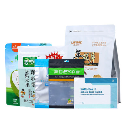 Mua Đứng lên túi đáy phẳng nhôm tấm vàng màu dán nhãn in UV thực phẩm Mylar đứng lên túi nhựa online manufacture