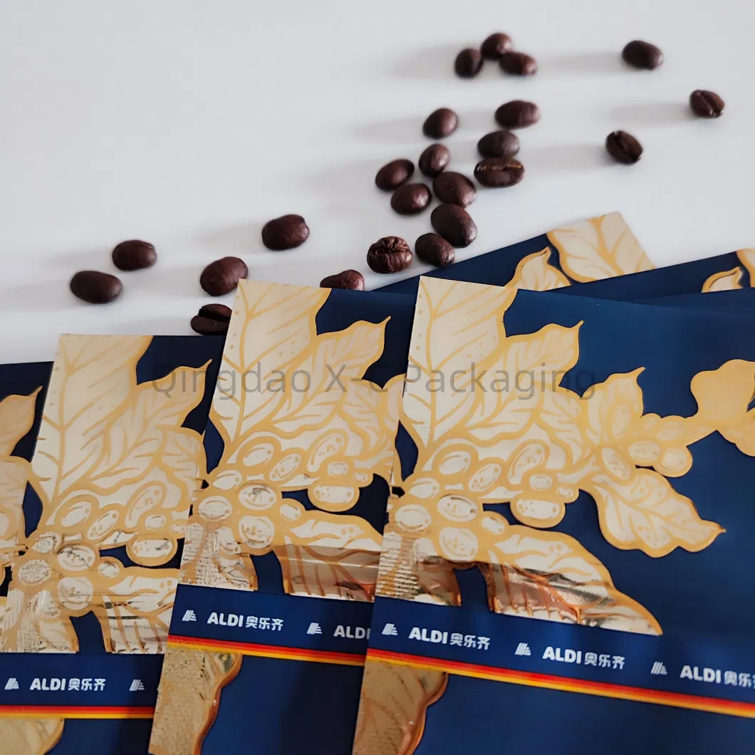 Chất khoáng thực phẩm hạt cà phê đậu loại thực phẩm tùy chỉnh Kraft giấy túi với cửa sổ đứng lên túi đen Doypack Zip khóa 1