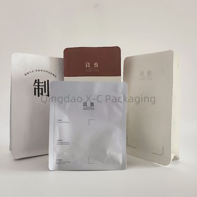 Dưới phẳng 8 bên niêm phong túi nhựa niêm phong nhiệt túi với Zip khóa van một chiều