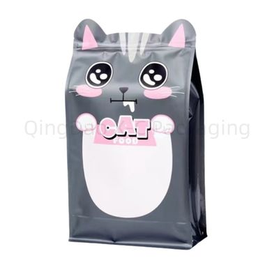 Thức ăn thú cưng Quảng trường đáy túi thức ăn nhựa với zipper thiết kế tùy chỉnh dùng một lần