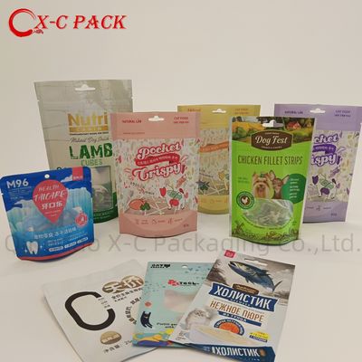 Cửa sổ Nhựa tái chế bao bì thức ăn thú cưng nhôm đứng lên túi với zipper