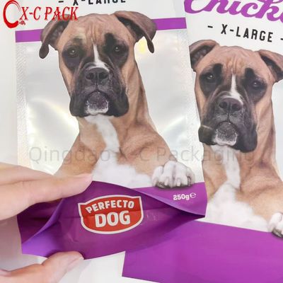 250g Thẻ in tùy chỉnh túi đóng gói thực phẩm thú cưng Giá bán buôn Thẻ đóng gói thực phẩm chó tám mặt tái chế