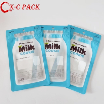 Túi đóng gói thức ăn cho thú cưng bằng lá nhôm ba mặt có thể tái sử dụng, chống ẩm, có khóa kéo, in kỹ thuật số, túi đựng đồ ăn vặt cho chó